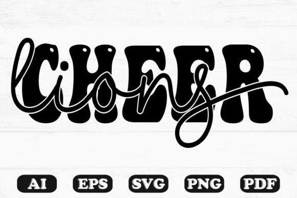 Cheer Lions Retro Wavy Svg T-shirt