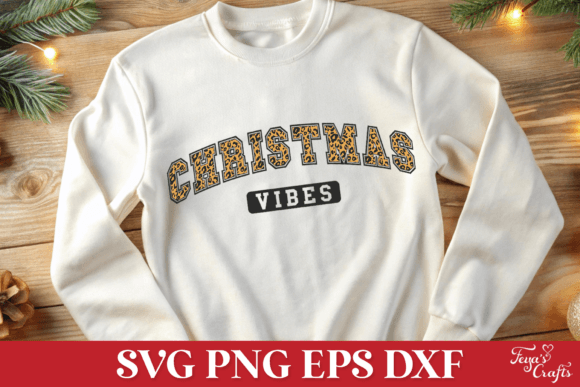 Christmas Vibes Leopard Print SVG