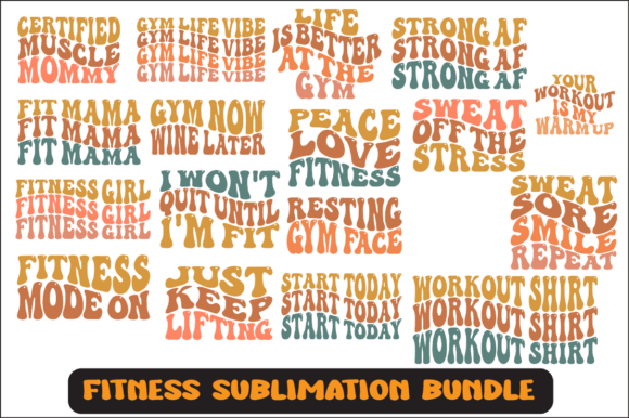 Fitness Svg Sublimation Design Bundle