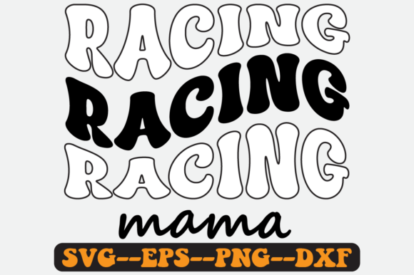 Racing Mama Groovy Retro SVG Design